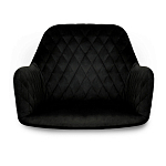 Стул с мягкой черной обивкой из велюра и подъемно-поворотным механизмом на колесиках Harper Black варинант исполнения - 3 | Loft Concept в Твери