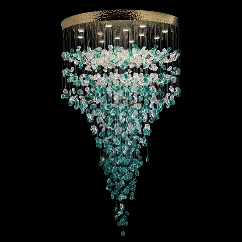 Люстра зеленая каскадная Green Light CascadeDroplet Chandelier Золотой Прозрачный Зеленый Люстра зеленая каскадная Green Light CascadeDroplet Chandelier Золотой Прозрачный Зеленый в Твери | Loft Concept