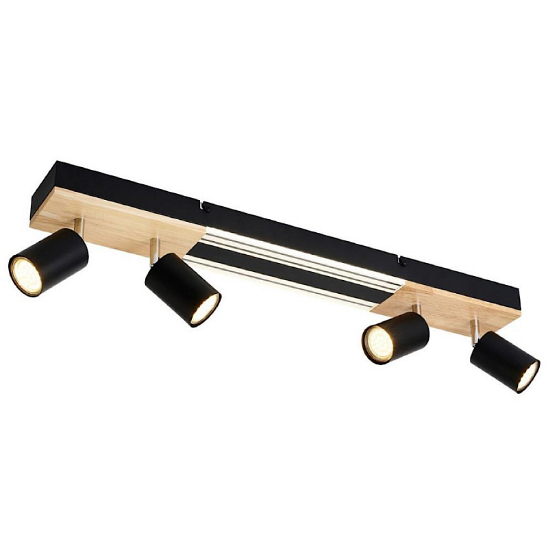 Потолочный светильник черный 70см GAVIN WOOD Черный матовый Прозрачный в Твери | Loft Concept 