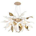 Люстра подвесная с белыми матовыми и золотыми глянцевыми листьями Wintery flovers варинант исполнения - 2 | Loft Concept в Твери