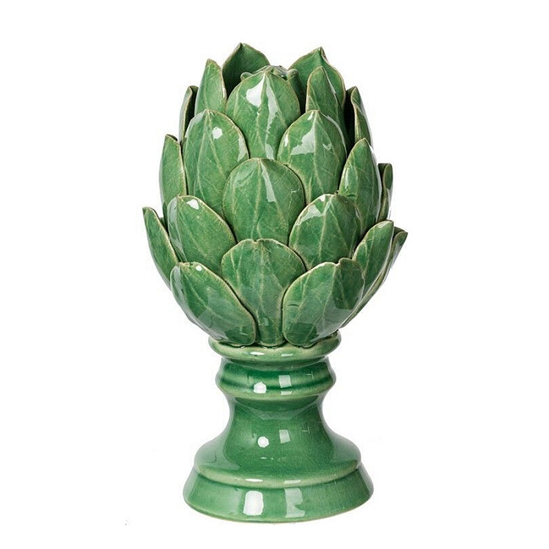 Статуэтка в виде артишока из зелёной керамики с глянцевыми лепестками Artichoke Decor  Зеленый в Твери | Loft Concept 