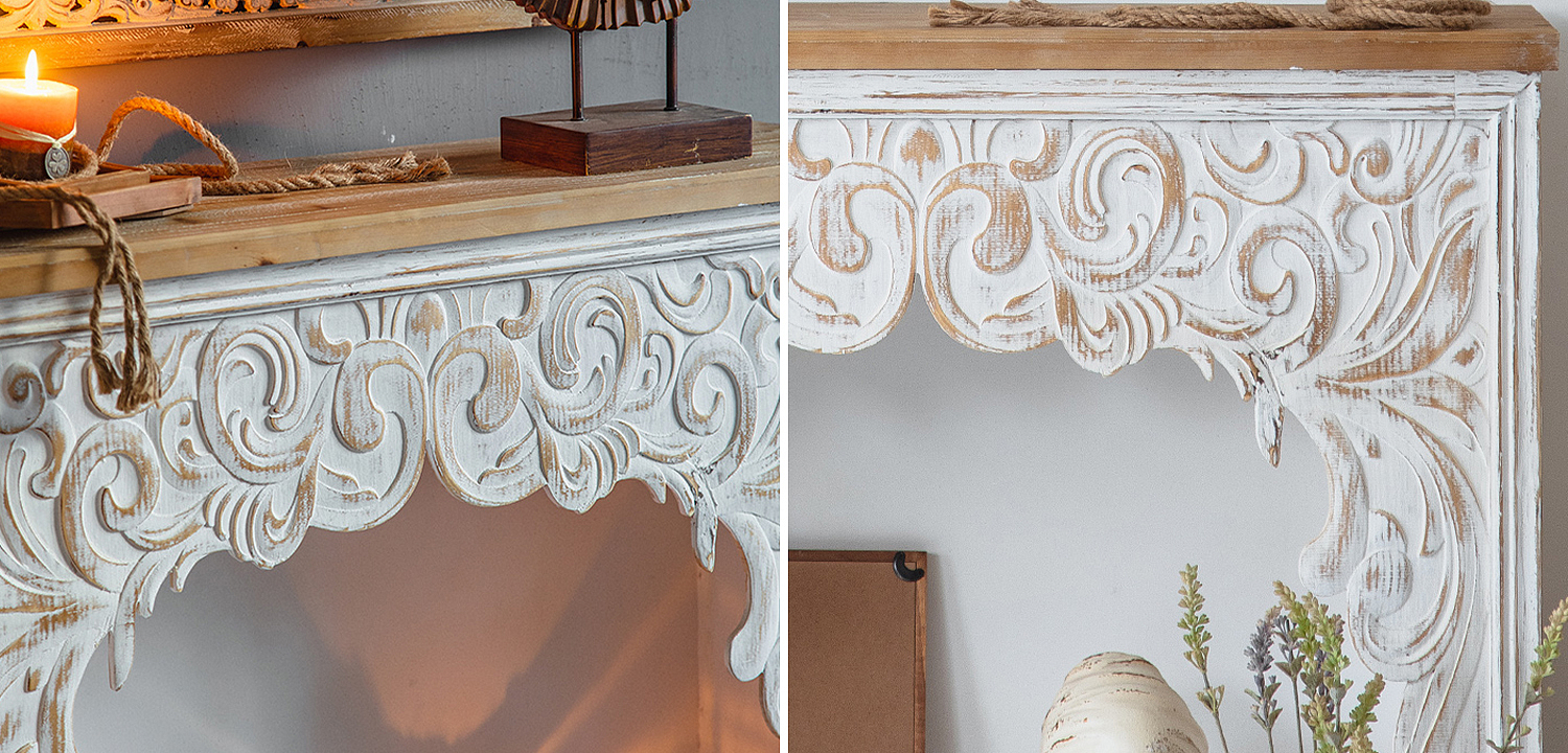 Консоль Indian Antique White Furniture Felicienne Console Консоль Indian Antique White Furniture Felicienne Console - Loft-Concept в Твери