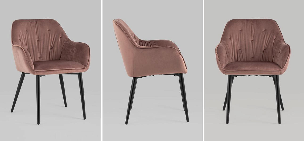 Стул CHANTAL Chair капитоне Пыльно-Розовый Велюр Стул CHANTAL Chair капитоне Пыльно-Розовый Велюр - Loft-Concept в Твери
