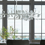 Линейная люстра White Eucalyptus Branches Lighting Chandelier варинант исполнения - 2 | Loft Concept в Твери