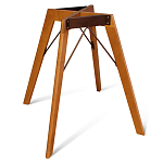 Стол обеденный с серой овальной столешницей из керамики на четырех деревянных ножках Gray Ceramics варинант исполнения - 9 | Loft Concept в Твери