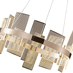 Люстра подвесная круглая с рифлёными прозрачными элементами и золотым основанием Aurea Vista варинант исполнения - 2 | Loft Concept в Твери