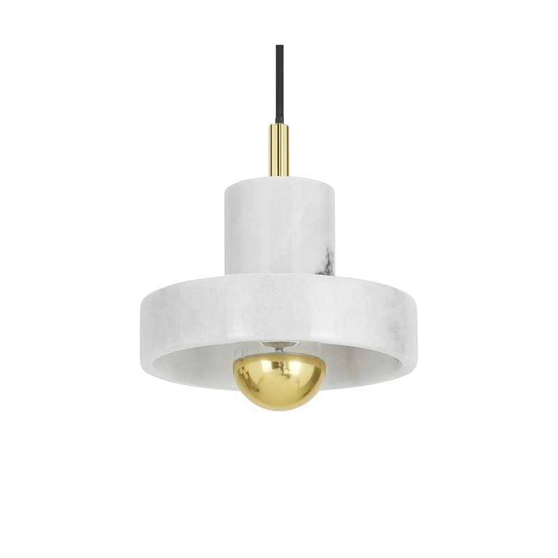 Подвесной светильник Tom Dixon Stone Pendant White Белый Золотой Подвесной светильник Tom Dixon Stone Pendant White Белый Золотой в Твери | Loft Concept