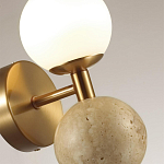 Бра с шарообразным матовым плафоном и шаром из камня на металлическом основании Orb Essence варинант исполнения - 3 | Loft Concept в Твери