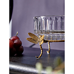 Чаша из прозрачного стекла на бронзовых ножках в виде стрекоз Eden Garden варинант исполнения - 4 | Loft Concept в Твери