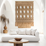 Панно на стену плетеное Макраме бежевый цвет  варинант исполнения - 1 | Loft Concept в Твери