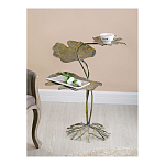 Столик приставной с тремя столешницами Тропические листья Tropical Forest gold варинант исполнения - 5 | Loft Concept в Твери