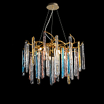 Люстра на подвесе с каркасом из металла и цветными подвесками из стекла Droplet Chandelier варинант исполнения - 3 | Loft Concept в Твери