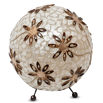 Настольная лампа из перламутра на металлическом каркасе Indonesian Ball варинант исполнения - 1 | Loft Concept в Твери