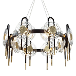 Люстра подвесная круглая черного цвета с круглыми прозрачными плафонами Virelia  варинант исполнения - 1 | Loft Concept в Твери