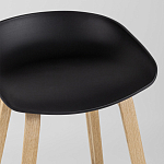 Барный стул на ножках из натурального дерева Boras Black варинант исполнения - 7 | Loft Concept в Твери