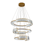Светодиодная трехъярусная кольцевая люстра из хрусталя и стали с пультом для регулировки света Maude Crystal Light варинант исполнения - 1 | Loft Concept в Твери