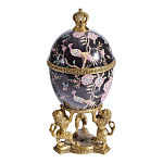 Шкатулка в форме яйца на величественных львах из фарфора с бронзовыми элементами Eden Garden варинант исполнения - 1 | Loft Concept в Твери