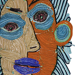 Арт-Объект плетеный из нитей Абстрактный портрет Joana Schneider  варинант исполнения - 1 | Loft Concept в Твери