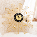 Часы настенные из металла в виде солнца с чёрным циферблатом Mirror Tower Clock варинант исполнения - 4 | Loft Concept в Твери