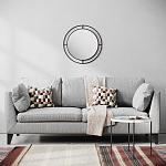 Настенное зеркало круглой формы в черной металлической раме BUBBLE MIRROR BLACK варинант исполнения - 3 | Loft Concept в Твери