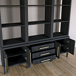 Модульный стеллаж Primo из трех составных элементов Черный дуб варинант исполнения - 4 | Loft Concept в Твери