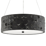 Люстра в форме цилиндра с чёрным фактурным абажуром Round Necklines варинант исполнения - 4 | Loft Concept в Твери