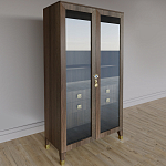 Дизайнерский шкаф витрина Elsa Dreams Walnut с 4-мя ящиками варинант исполнения - 3 | Loft Concept в Твери