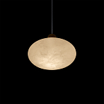 Подвесной светильник с плафоном в виде эллипса из белого алебастра Cryptocrystalline Stone варинант исполнения - 4 | Loft Concept в Твери