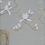 Обои ручная роспись Summer Night Blossom Colourway SC-122 on Wood Ash slub silk варинант исполнения - 2 | Loft Concept в Твери