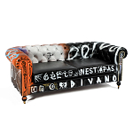 Диван Честерфильд граффити graffiti Orange Sofa натуральная кожа варинант исполнения - 2 | Loft Concept в Твери