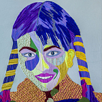 Картина с вышивкой Портрет wall panel People with the yellow ear 3 варинант исполнения - 2 | Loft Concept в Твери