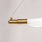 Люстра горизонтальная с волнистым белым плафоном Golden Swirl варинант исполнения - 9 | Loft Concept в Твери