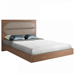 Кровать двуспальная с высоким изголовьем из дерева и подушек из экокожи Modern Look варинант исполнения - 1 | Loft Concept в Твери