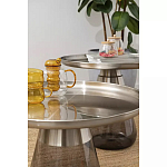 Кофейный столик с основанием из закаленного стекла Classic Round Gray Table варинант исполнения - 3 | Loft Concept в Твери