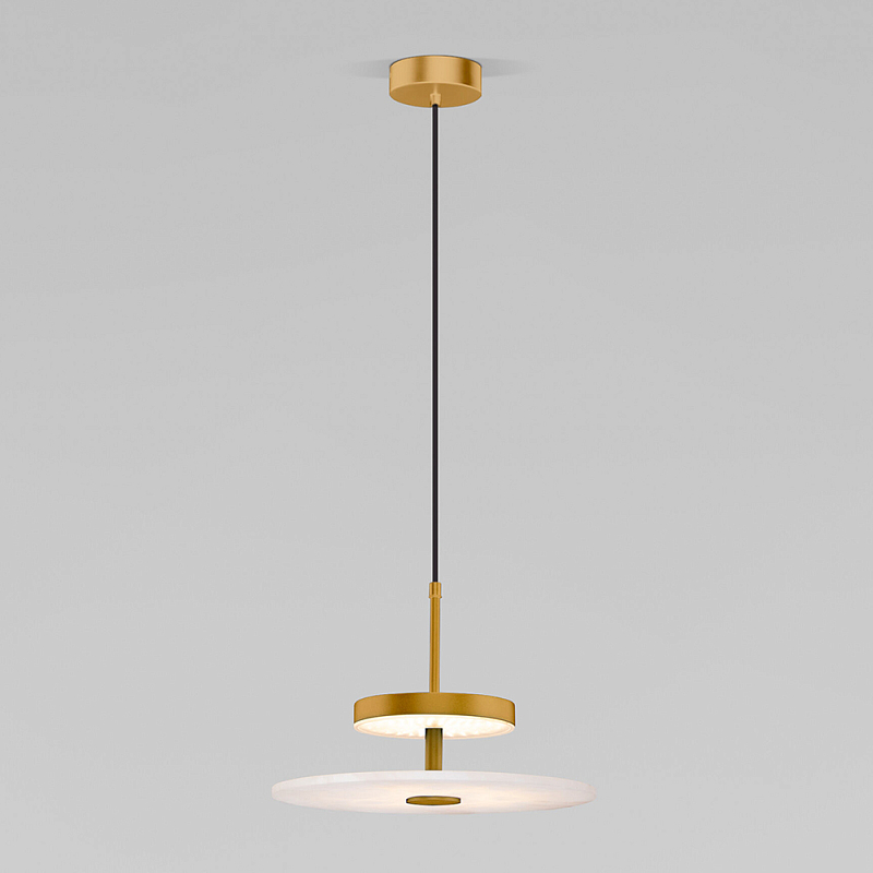 Светодиодный подвесной светильник латунь с мраморным рассеивателем Латунь Белый Мрамор Bianco в Твери | Loft Concept 