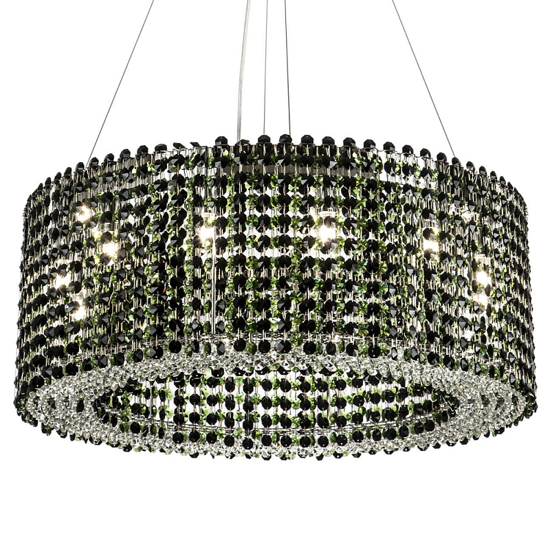 Круглая люстра с хрустальными подвесками Crystal Art Chrome Green Chandelier 12 Хром Зеленый Черный Круглая люстра с хрустальными подвесками Crystal Art Chrome Green Chandelier 12 Хром Зеленый Черный в Твери | Loft Concept