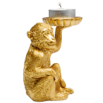 Подсвечник золотая обезьяна с блюдцем Golden Monkey варинант исполнения - 2 | Loft Concept в Твери