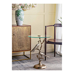 Столик с круглой стеклянной столешницей и корпусом в виде двух павлинов на ветке Table Two Peacocks варинант исполнения - 6 | Loft Concept в Твери