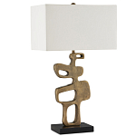 Настольная лампа с фигурным каркасом и прямоугольным тканевым абажуром Brutalist Profile варинант исполнения - 4 | Loft Concept в Твери