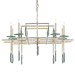Люстра линейная с круглыми прозрачными подвесками  Horizontal Rectangular Chandelier варинант исполнения - 4 | Loft Concept в Твери