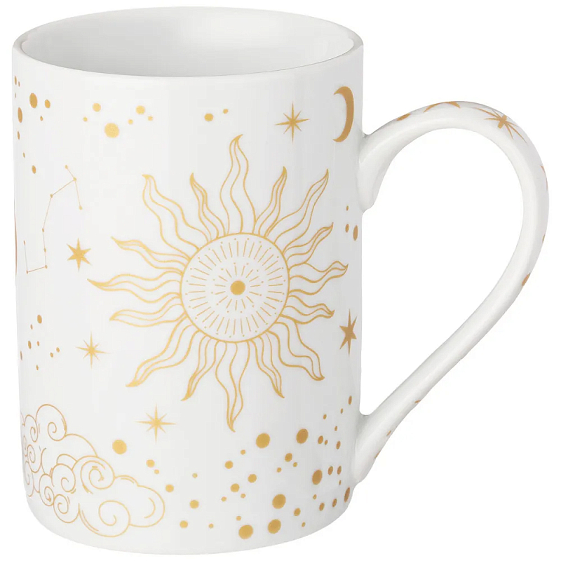 Кружка из фарфора с рисунком звезд и созвездий 300 мл Porcelain Astronomy Collection Белый Золотой Кружка из фарфора с рисунком звезд и созвездий 300 мл Porcelain Astronomy Collection Белый Золотой в Твери | Loft Concept