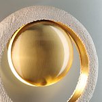 Бра с бежевым текстурным кольцом и латунным шаром в центре Tactile  варинант исполнения - 7 | Loft Concept в Твери