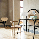 Письменный стол с круглой плетёной панелью для крепления заметок Allegory варинант исполнения - 2 | Loft Concept в Твери