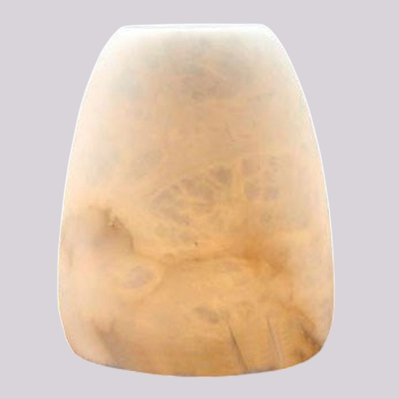 Настольная лампа в форме трапеции из натурального камня Soft Glow of Stone Латунь Белый в Твери | Loft Concept 