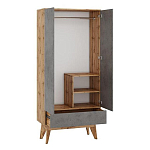 Шкаф с фасадом цвета серый бетон Grace of Furniture варинант исполнения - 2 | Loft Concept в Твери