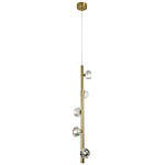 Подвесной светильник c 5-ю хрустальными плафонами Metal Tube Crystal Brass Hanging Lamp варинант исполнения - 2 | Loft Concept в Твери