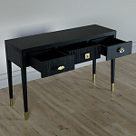 Дизайнерский Письменный стол Elsa Dreams Black с тремя ящиками варинант исполнения - 4 | Loft Concept в Твери