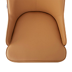 Стул оранжевый с высокой спинкой из искуственной кожи на серых металлических ножках Enigma Orange варинант исполнения - 3 | Loft Concept в Твери