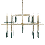 Люстра линейная с круглыми прозрачными подвесками  Horizontal Rectangular Chandelier варинант исполнения - 3 | Loft Concept в Твери