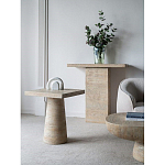 Столик приставной с квадратной столешницей Textured Cream Table варинант исполнения - 7 | Loft Concept в Твери